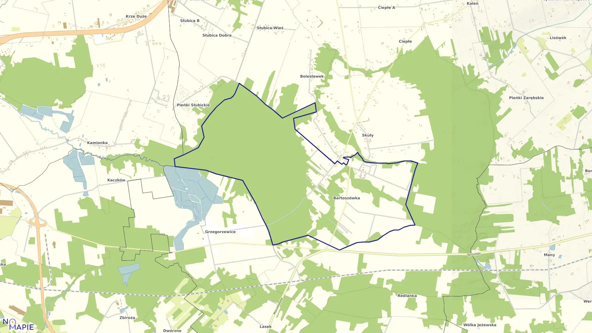 Mapa obrębu BARTOSZÓWKA w gminie Żabia Wola