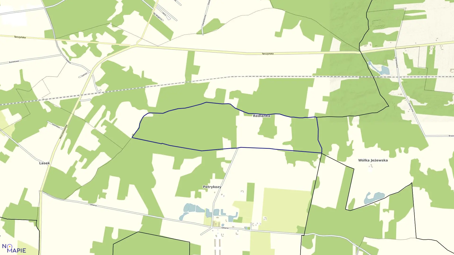 Mapa obrębu REDLANKA w gminie Żabia Wola